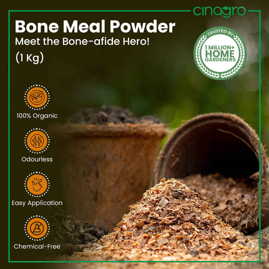 Cinagro Organic Bone Meal Powder Gardening Fertilizer for Plants