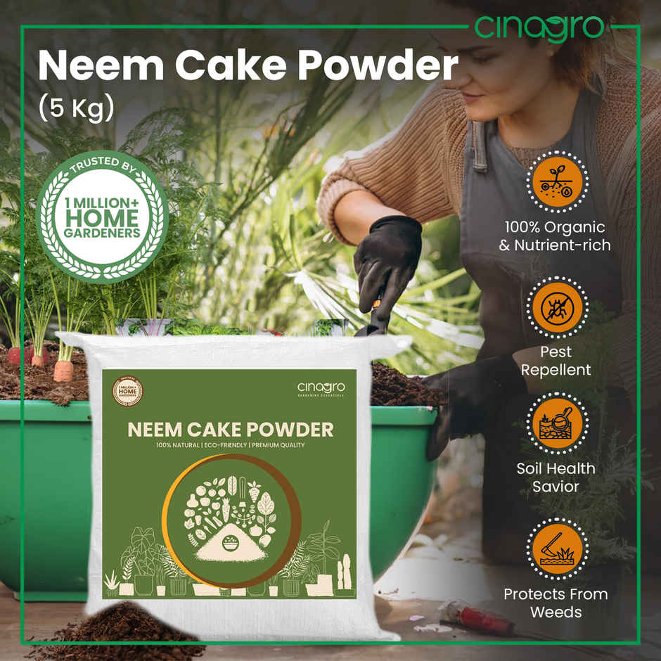 Cinagro Neem Cake Plant Fertilizer and Soil Enhancer Rich in Nitrogen, Phosphorus & Potassium