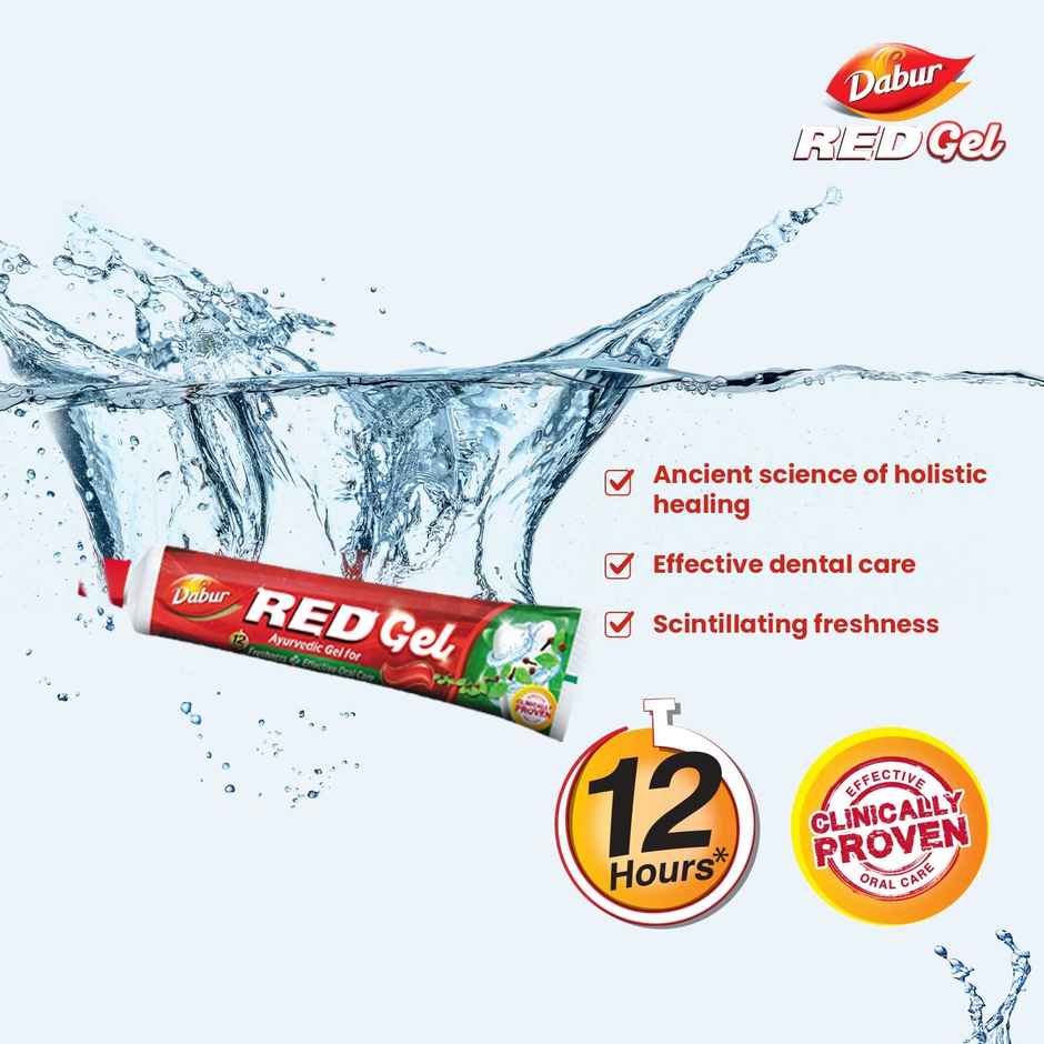 Dabur Red Gel Ayurvedic Toothpaste - For Healthy Gums - Effective Oral care