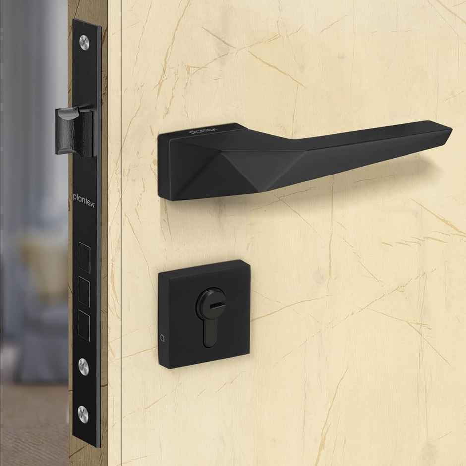 Plantex 7095 Brass Heavy Duty Door Lock Set - Black Finish