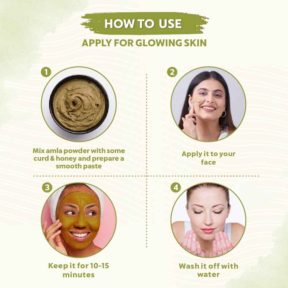 Bio Organic Pure Natural Edible Amla Powder by Indus Valley for DIY Skin Care & DIY Hair Mask