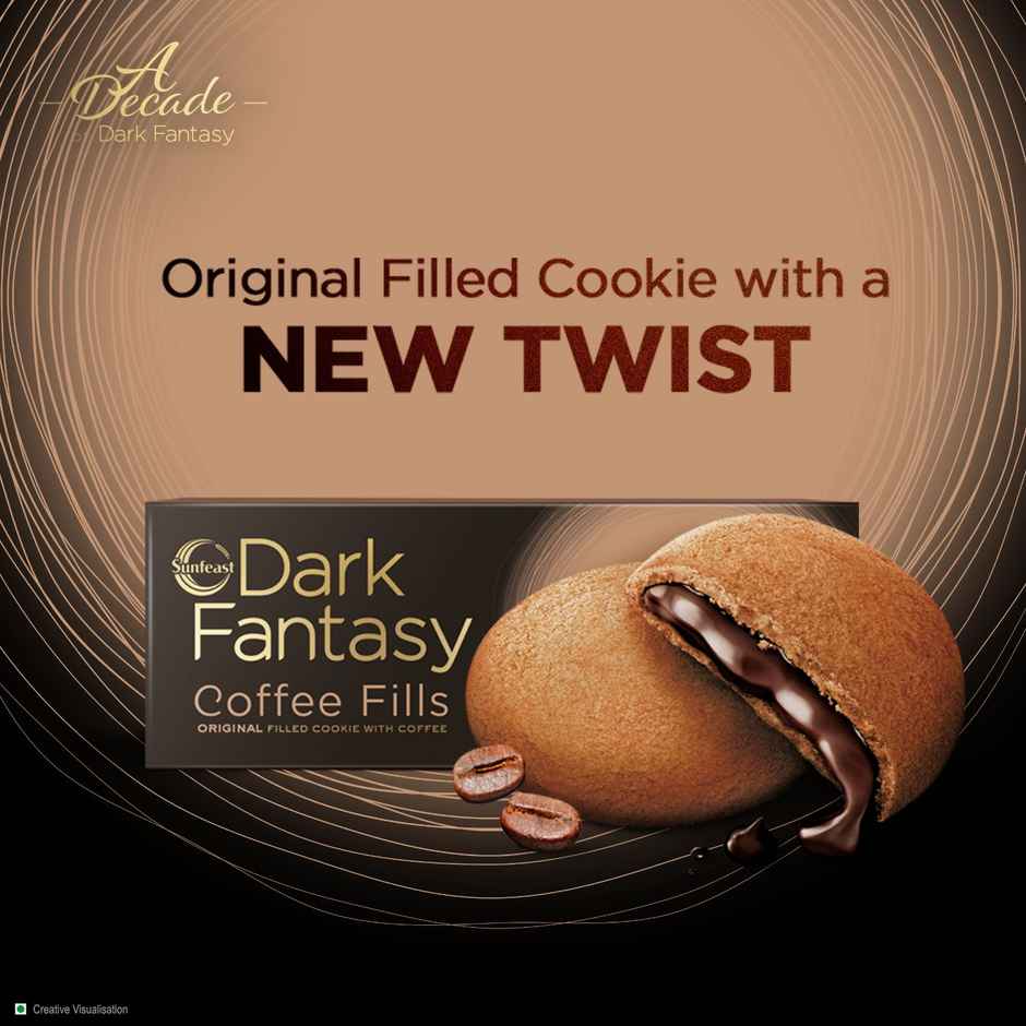 Sunfeast Dark Fantasy Coffee Fills, Original Filled Cookie With Coffee Flavour | Perfect Snack