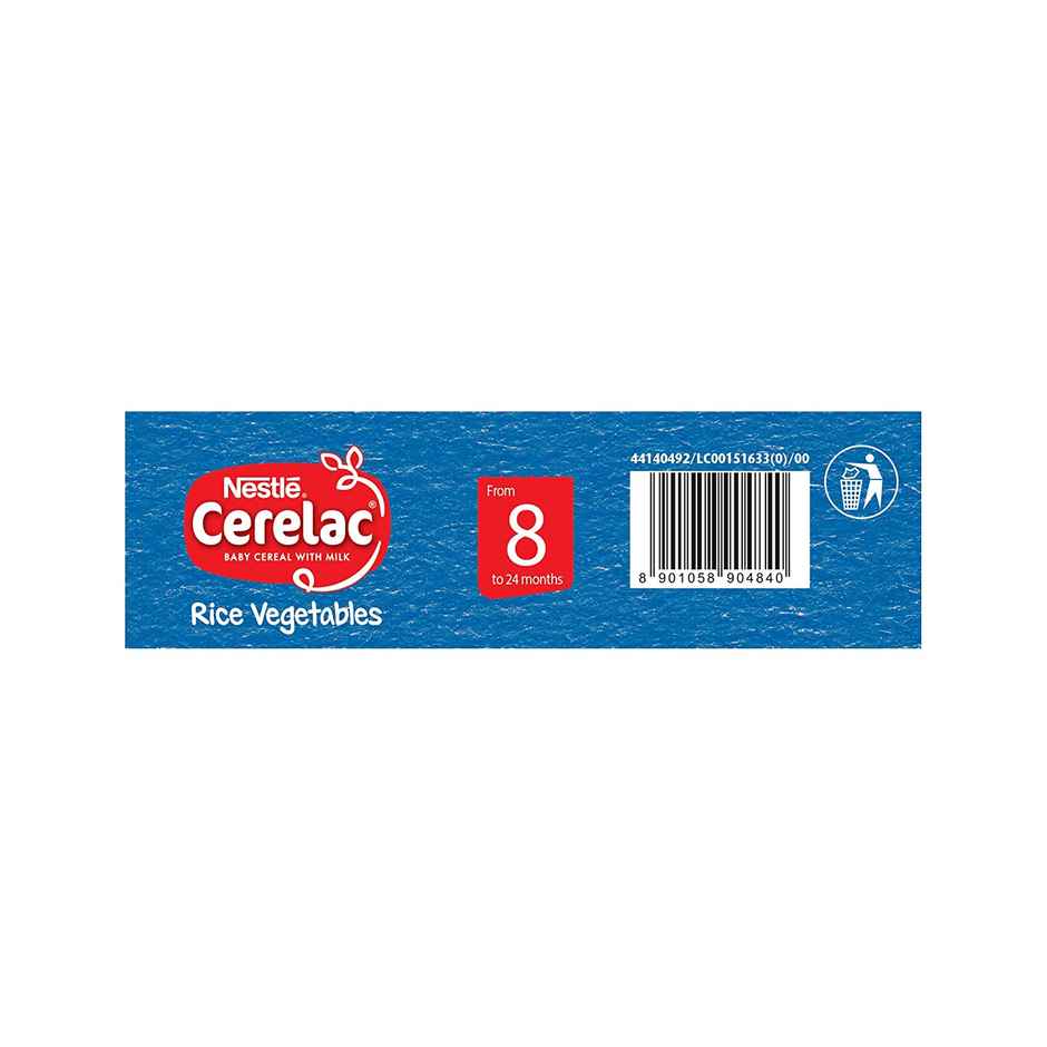 Nestle CERELAC Rice Vegetables Baby Food Cereal (Source of Iron & Protein, 8 -24 Months)