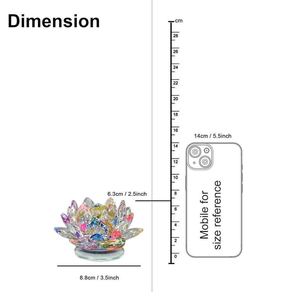 TIED RIBBONS Crystal Lotus Flower FengShui & Vastu Showpiece | Multicolour - 3.5 in x 2.5 in