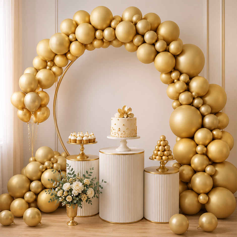 Golden Metallic Balloons For Party Decoration | Party Propz