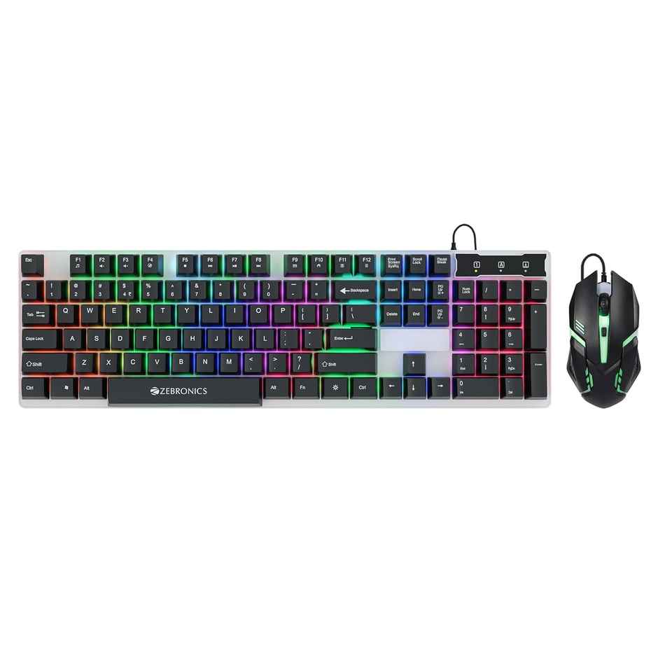 Zebronics Trion Gaming Keyboard & Mouse Gaming Combo 104 Keys Backlit Translucent Led Multi Dpi