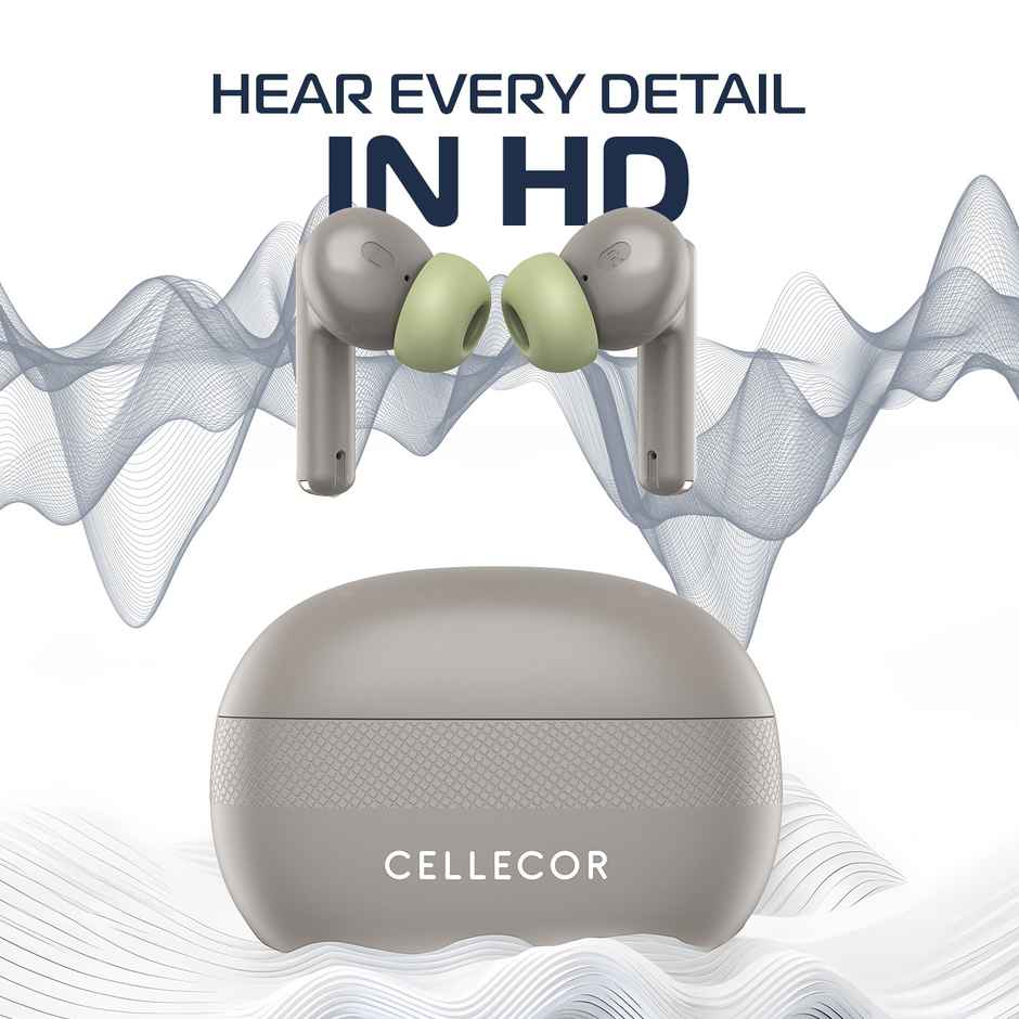 Cellecor Bropods C105 Tune TWS Noise Cancellation 50ms Low Latency Fast Charging - Type-c - Green