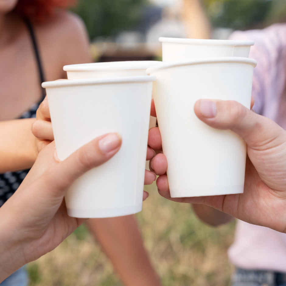 Origami Disposable Paper Cups Plain 150 ML - 100 Count
