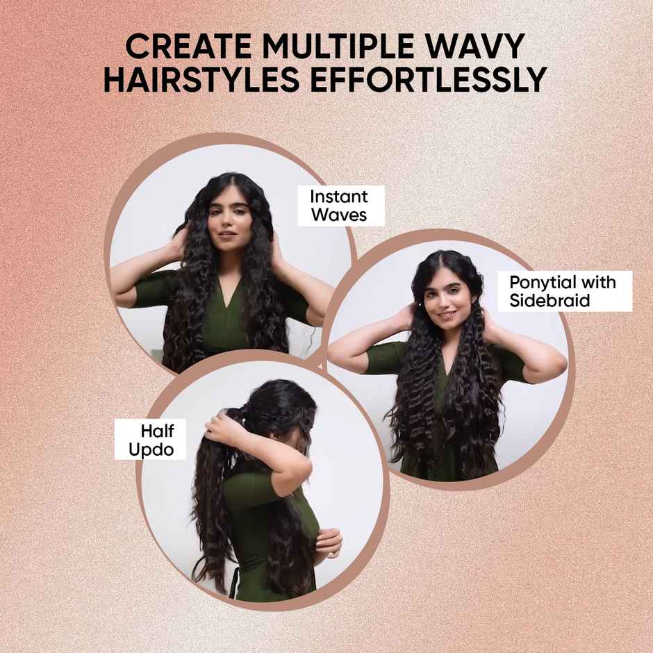 Vega I-Wave Hair Waver for Women with Ceramic Coated Barrel, Soft & Deep Wave Hair Curls (VHWR-01)