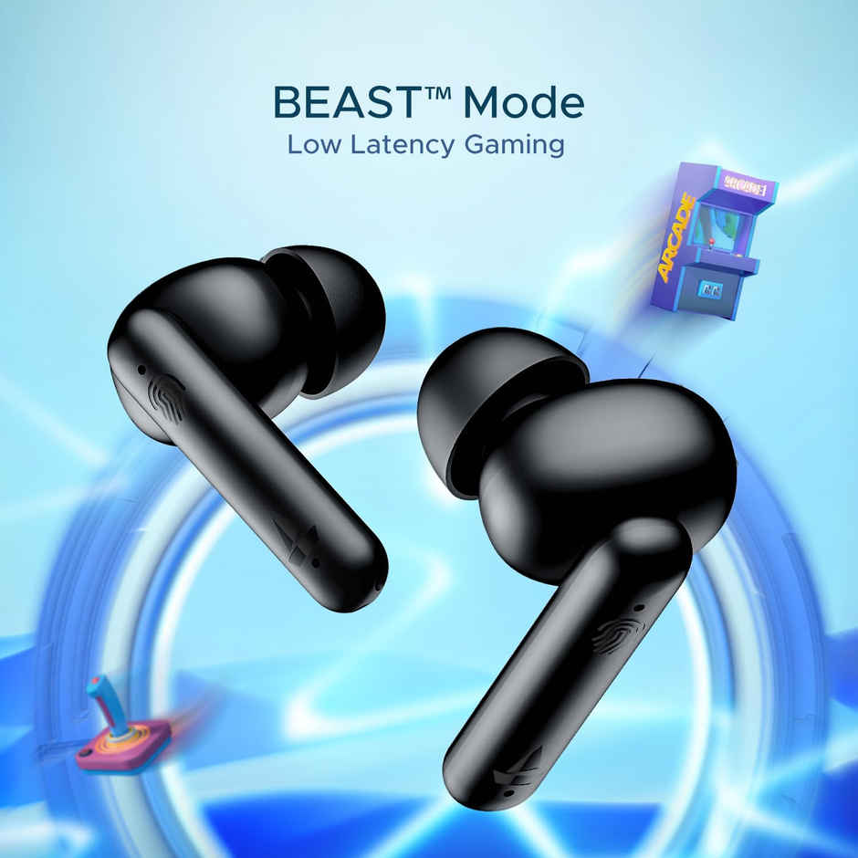boAt Airdopes 141/8 TWS Earbuds with with mic, 42H Battery, Low Latency, ENx Tech, Fast Charge, IWP, IPX4, v5.1 Bluetooth Earbuds - Active Black