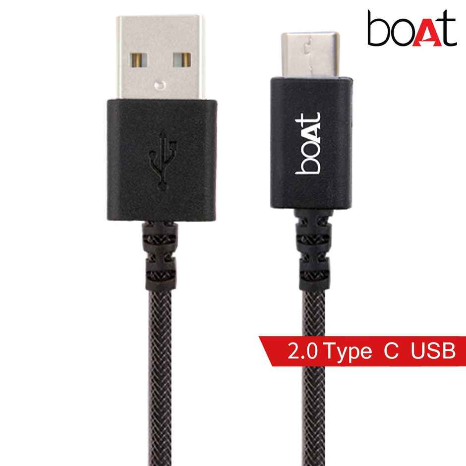 boAt Type-C A400 | Type-C to USB A| 2.4A Fast Charging & 480mbps Data Sync | 1m Length (Grey)
