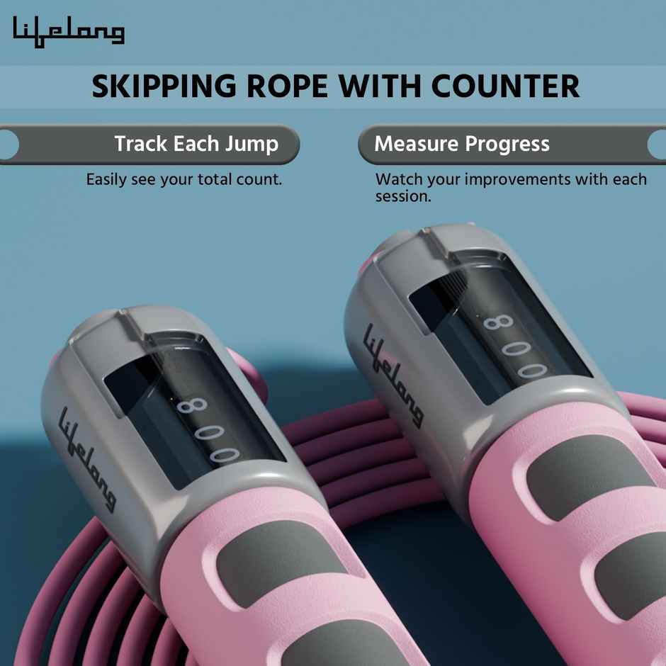 Lifelong Skipping Rope with Counter | Pink | 290 cm