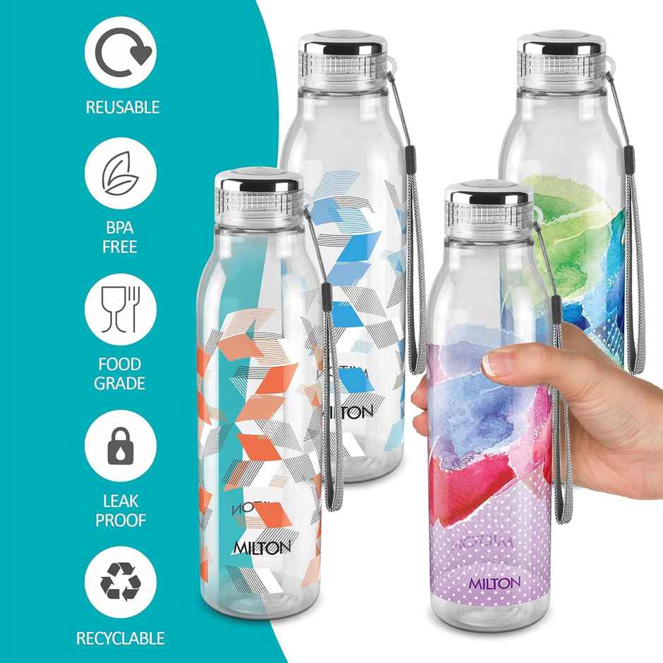 Milton Plastic Helix Pet Water Bottle BPA Free | Assorted | 1 L