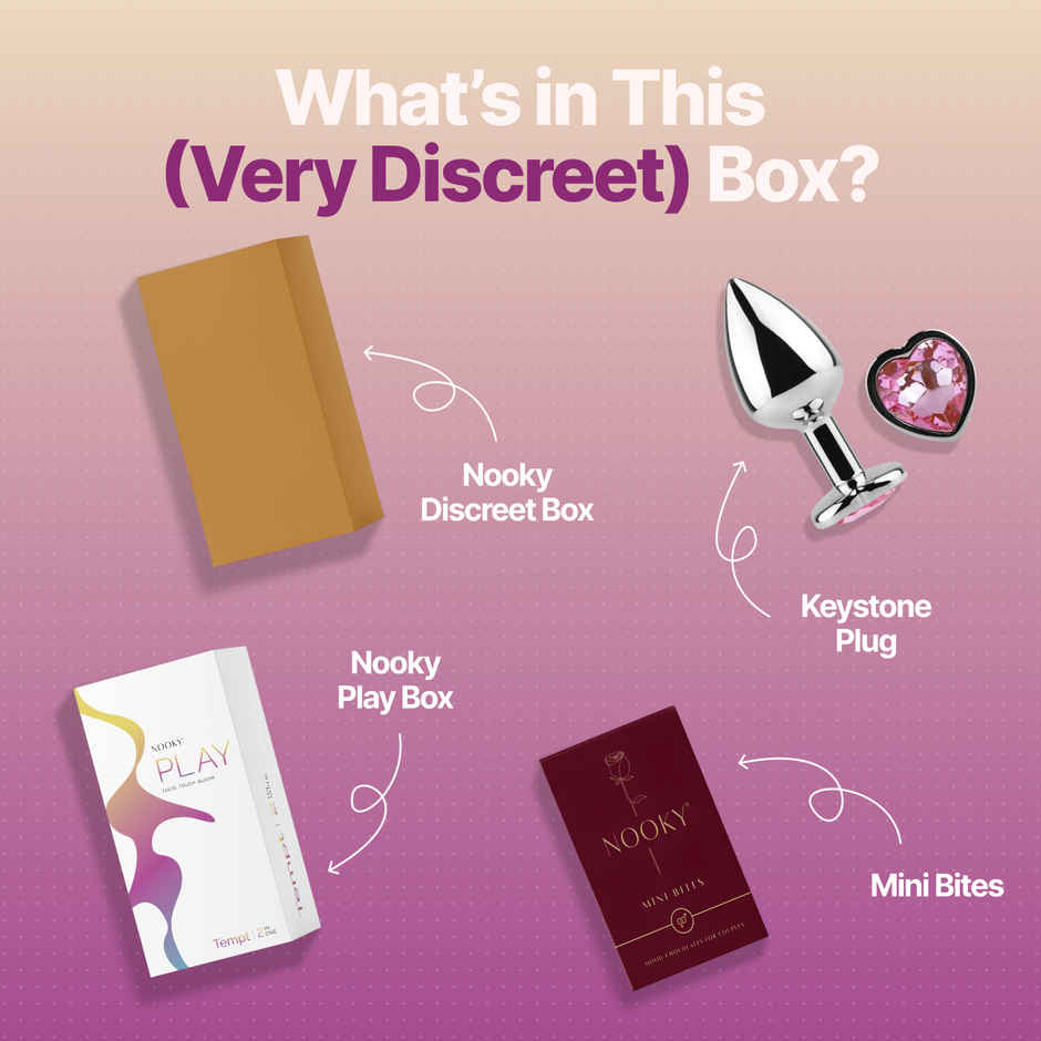 Nooky Tempt 2 in 1 Play Kit Keystone Butt Plug for Couples small Mini Bite Intimacy Chocolate