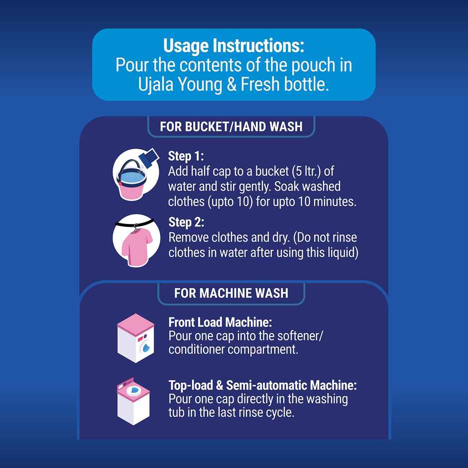 Ujala Young & Fresh Bliss Fabric Conditioner Pouch with Long-Lasting French Perfume Fragrance