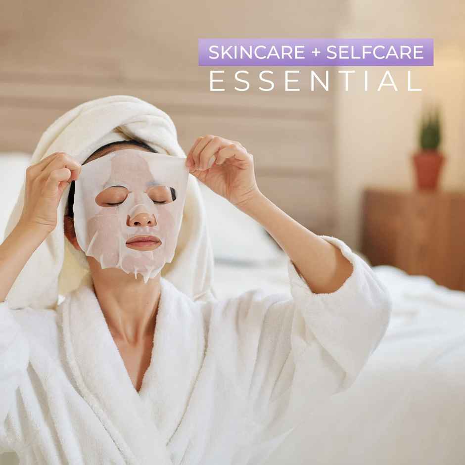 Just Herbs Face Sheet Mask Pack Of 4 Retinol Age Defying, Vitamin C Skin Brightening