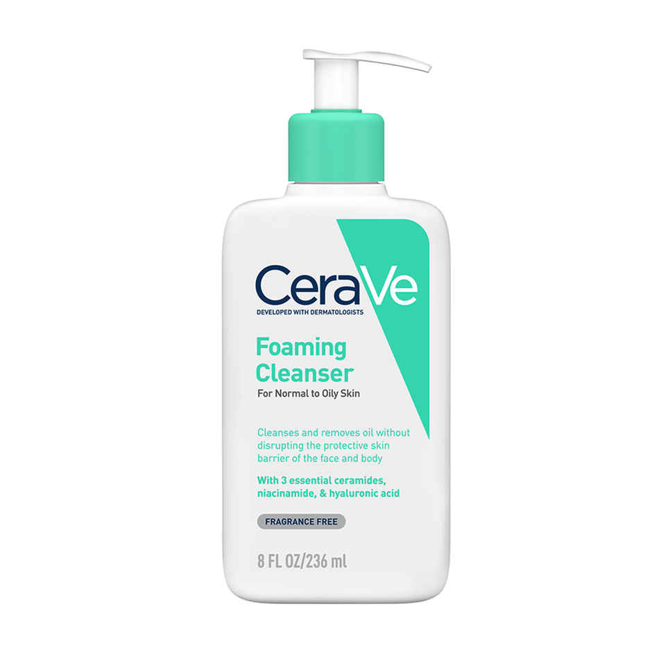 CeraVe Foaming Cleanser Face Wash For Oily Skin With Hyaluronic Acid, Ceramides & Niacinamide