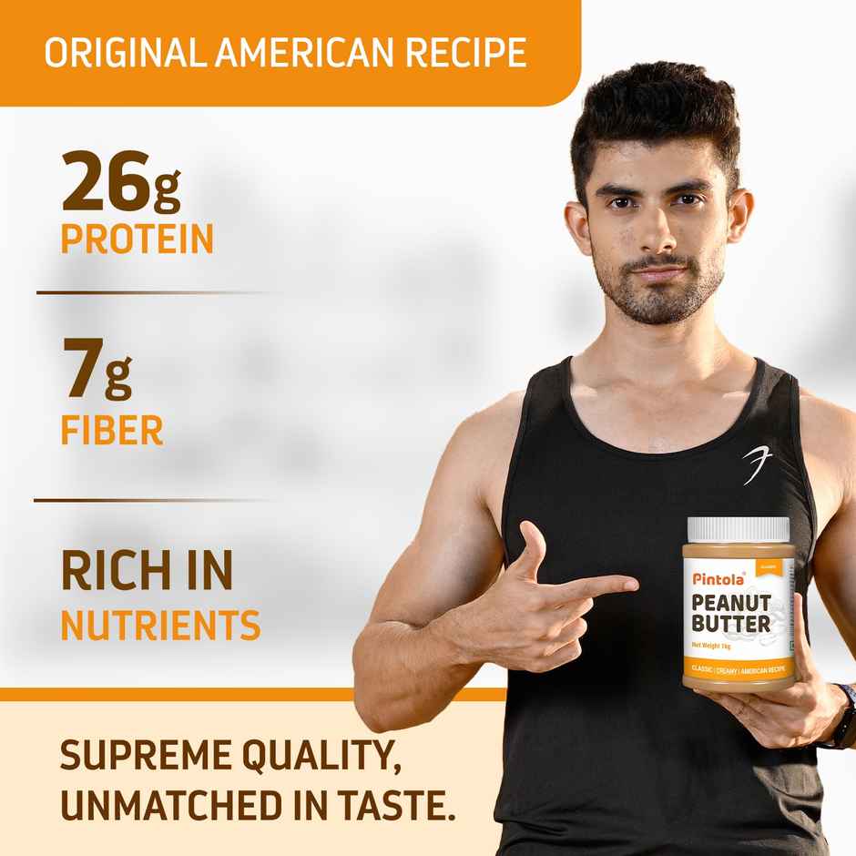 Pintola Classic Peanut Butter Crunchy Original American Recipe With High Protein Fiber