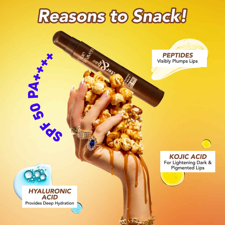 Blue Heaven Butter & Bae SPF 50 Lip Balm with Free Key Chain & Popcorn