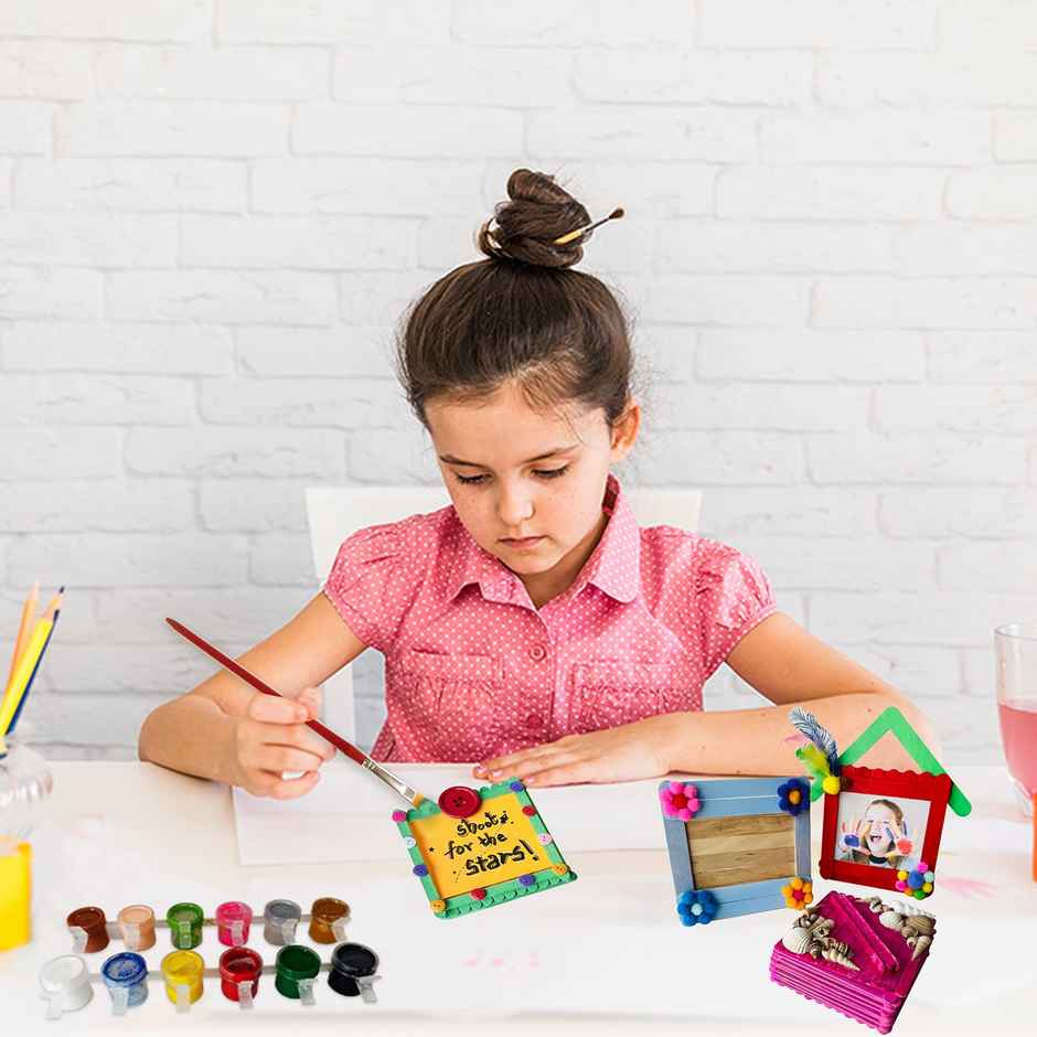 Webby DIY Art and Craft Wooden Photo Frame Build and Paint Activity Kit