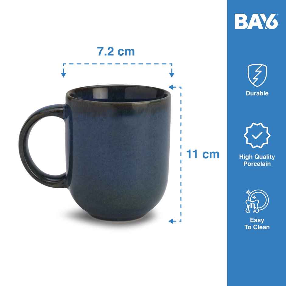 BAY6 Porcelain Coffee Mug Small Coupe 230 ml Reactive - 6 Pcs Set - Cyprus