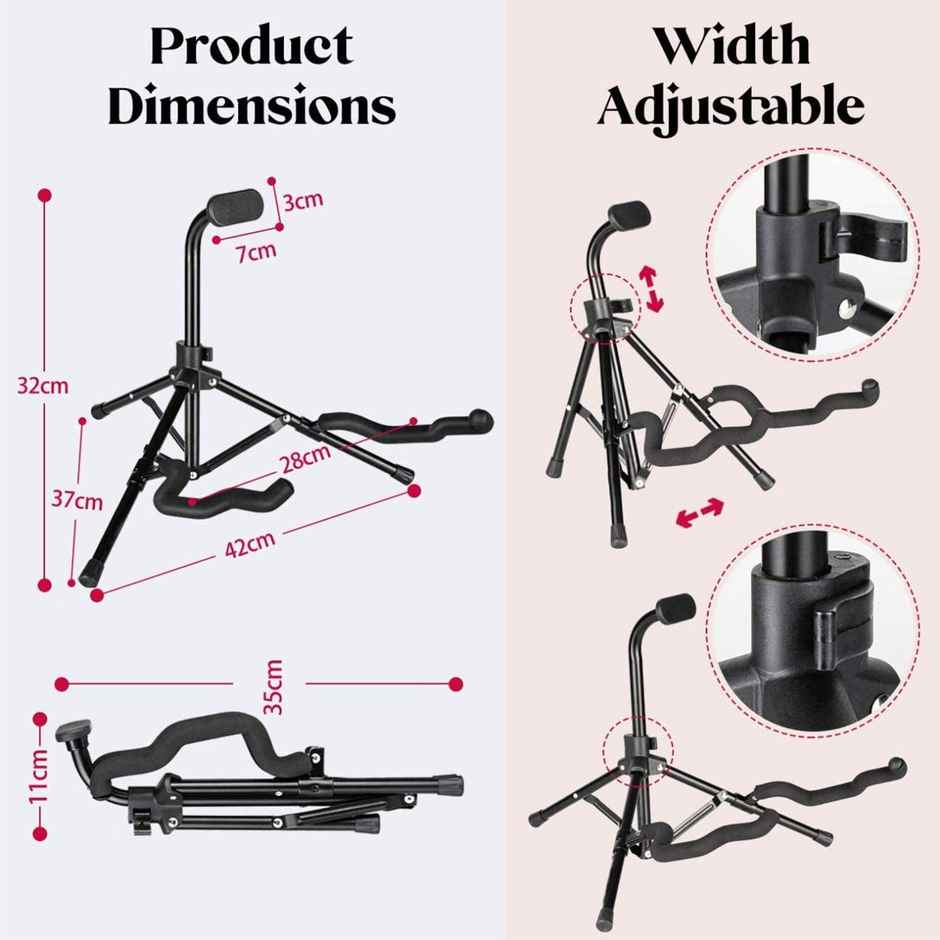 Kadence Guitar Stand NK51 - Folding Tripod for Acoustic | Electric | Ukulele & More