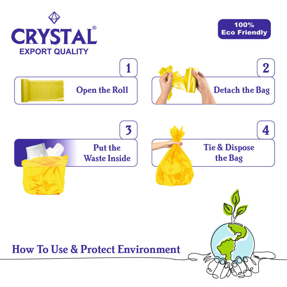 Crystal Hygiene Garbage Bag Yellow Combo