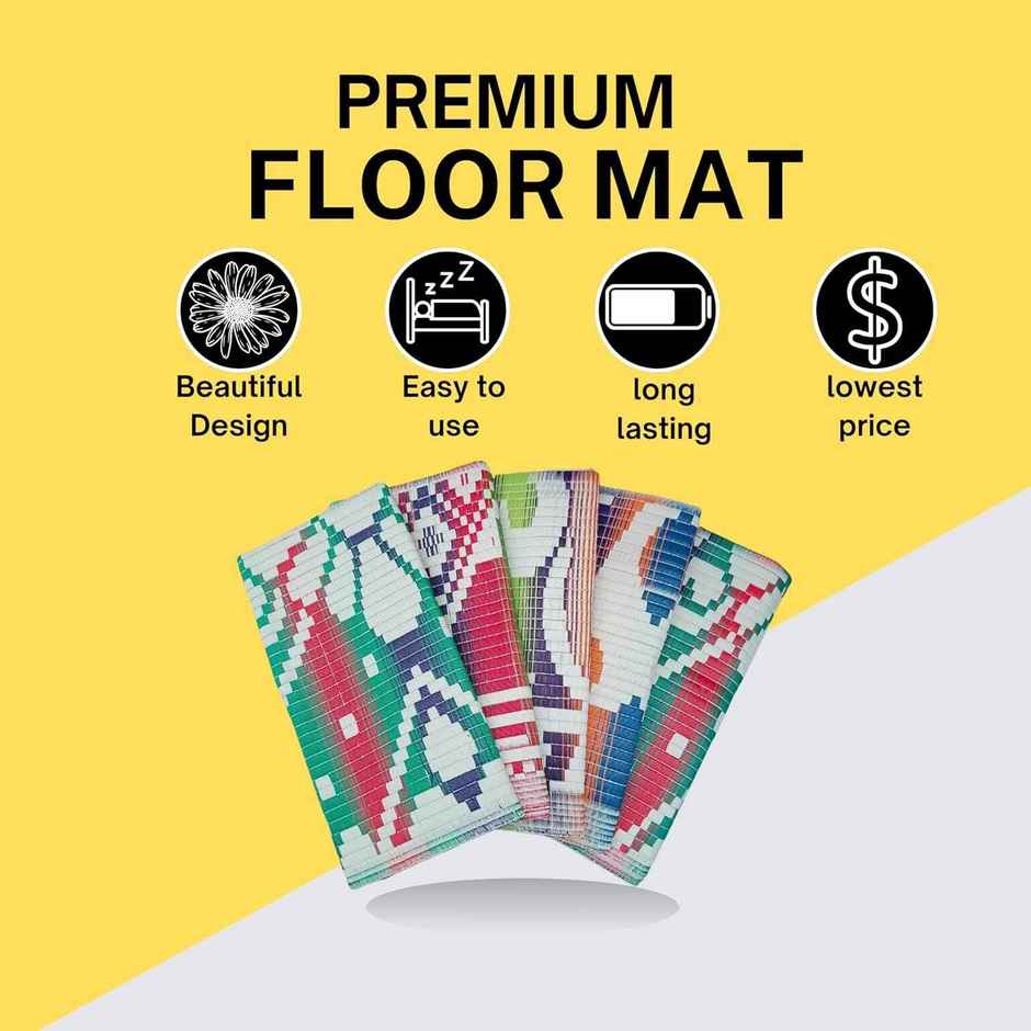 PP Floor Mat | Blue | 4 x 6 ft | Portable | Reversible