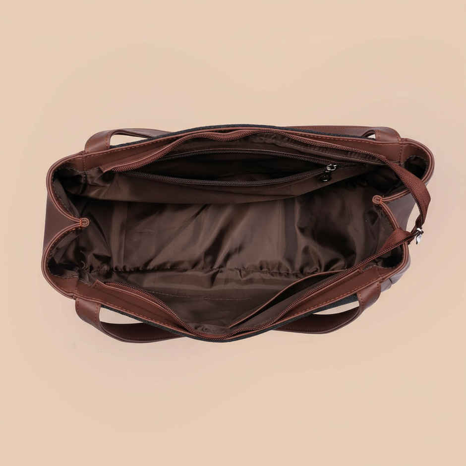 Zouk Women's Vegan Leather 13.6 L Double Handle Handbag | Multicolour - One Size