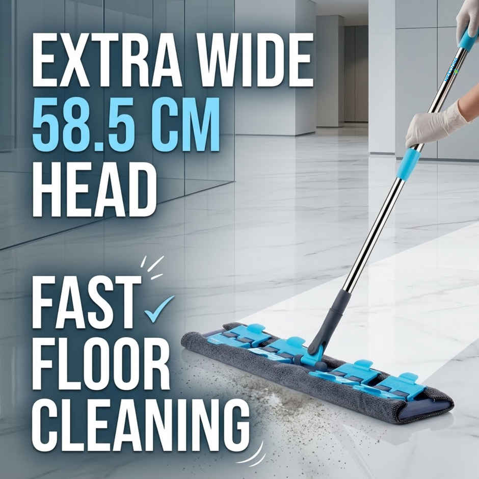 PROCLEAN 24 Inch 360 Degree Flat Mop | Seagreen - 51 in