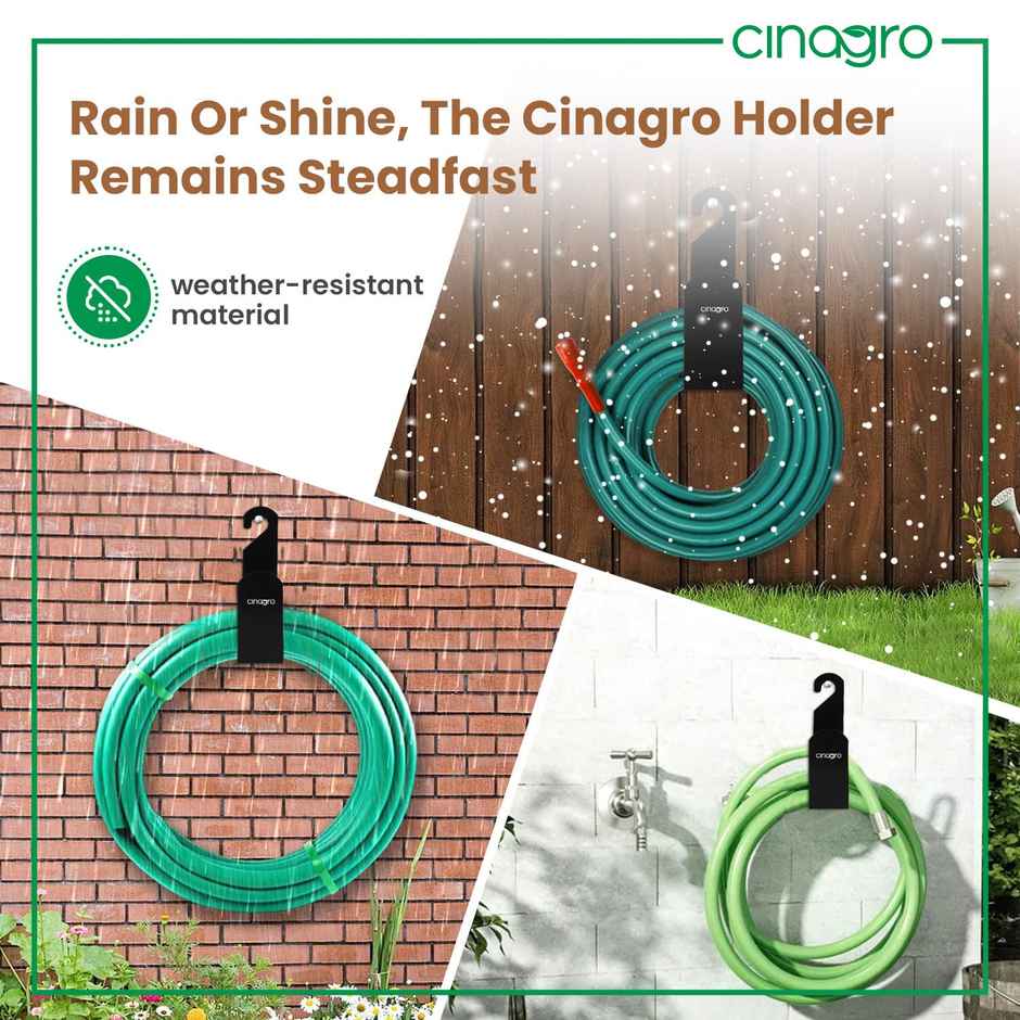 Cinagro Garden Pipe Holder Hook, Hose Pipe Stand | Hang With or Without Wall Mounting