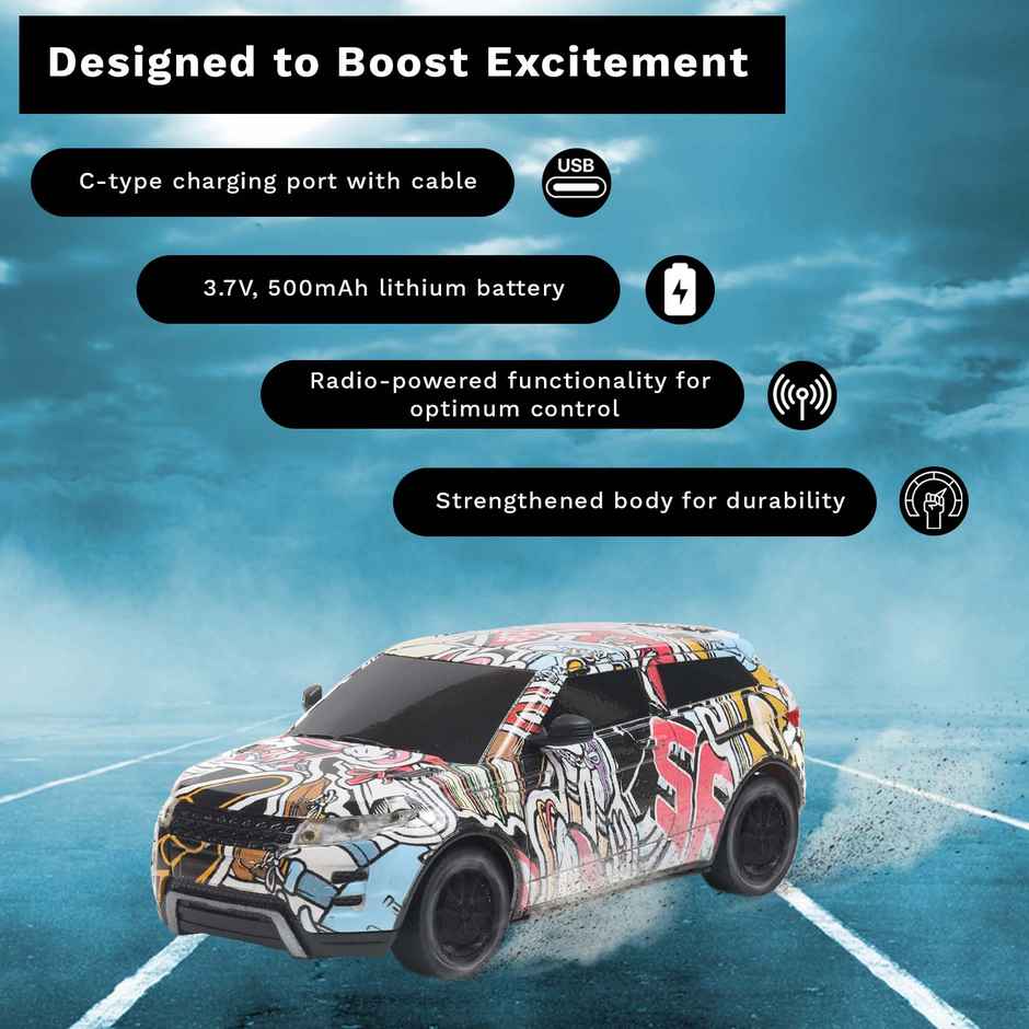 Frendo 1:24 Hi Speed Remote Control Car - Rov Grafitti - Multicolour