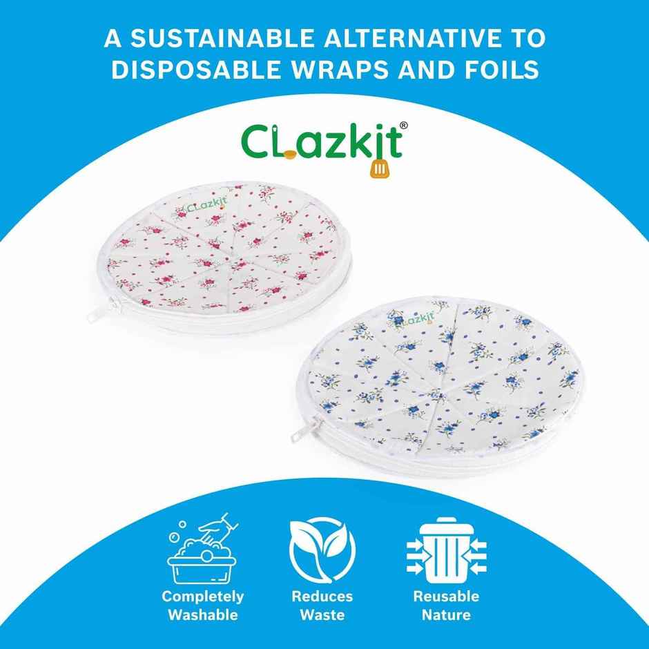 Clazkit Cotton Roti Zip Lock Chapati Cover in Round Style (2)