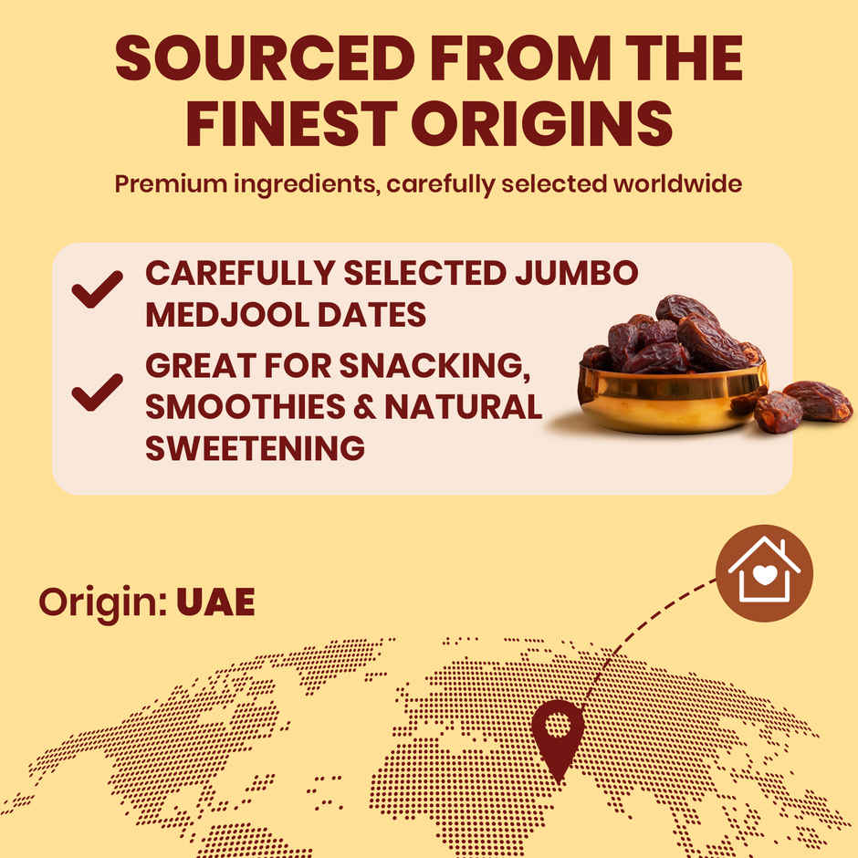 Nutty Gritties Jumbo Medjool Dates | High Fibre | Rich Caramel Taste