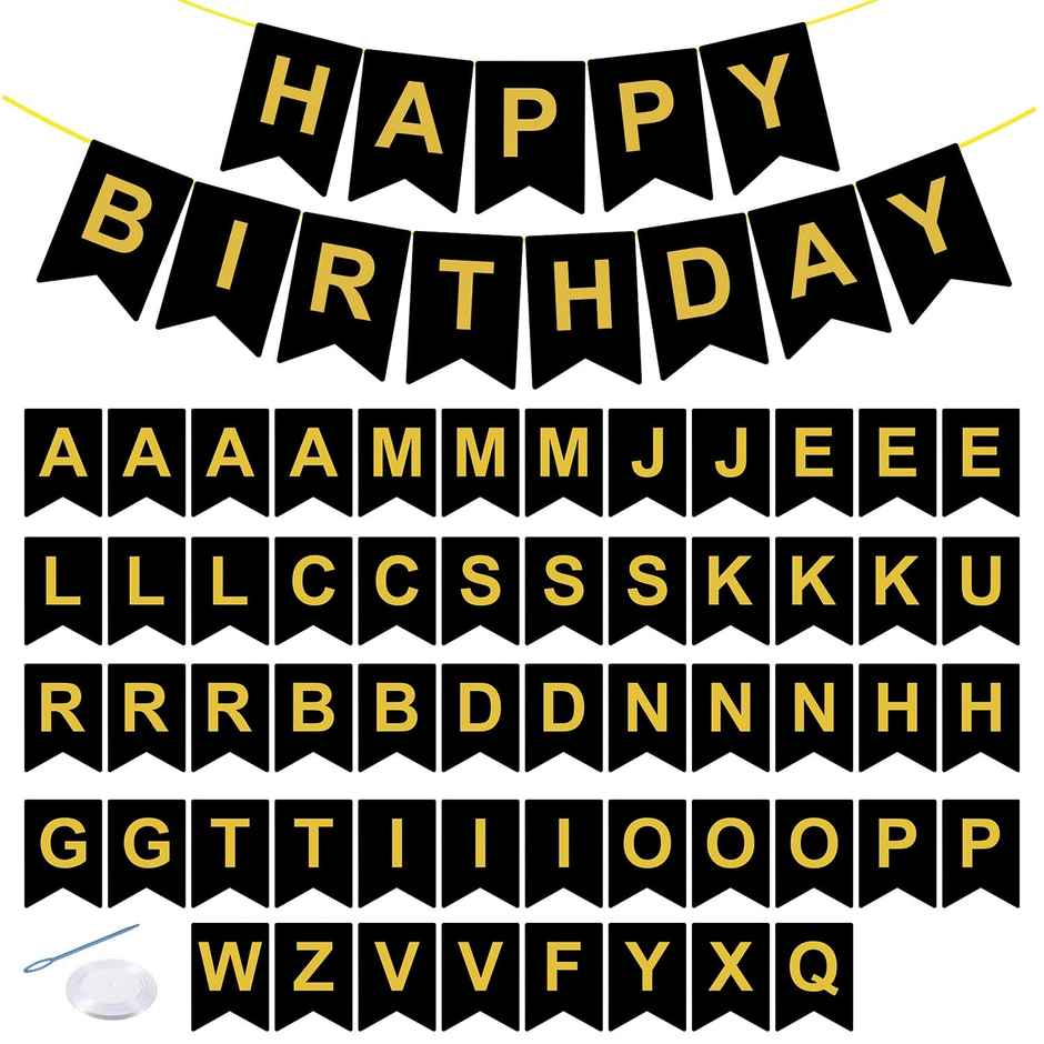 Customized Birthday Banner | Happy Birthday Banner | Cardstock | Pack Of 56 | Party Propz