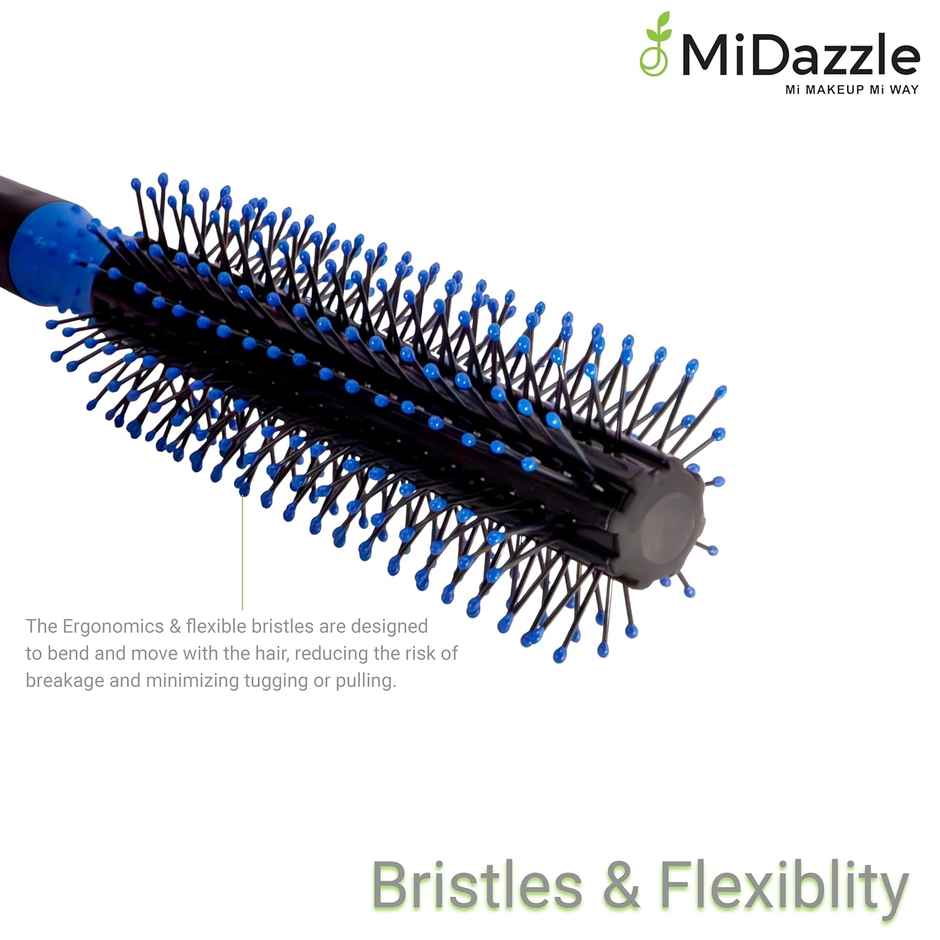 Midazzle Premium Round Black & Blue Hair Brush M169 Mihb0035