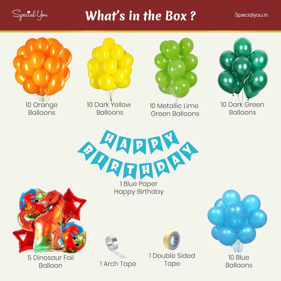 Dinosaur Theme Birthday Decor With Foil Balloon Set | Special You