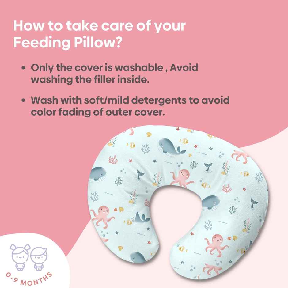 Haus & Kinder Cotton Breastfeeding Pillow | Removable Cover | Newborn Babies 0-12 Months | Woodland