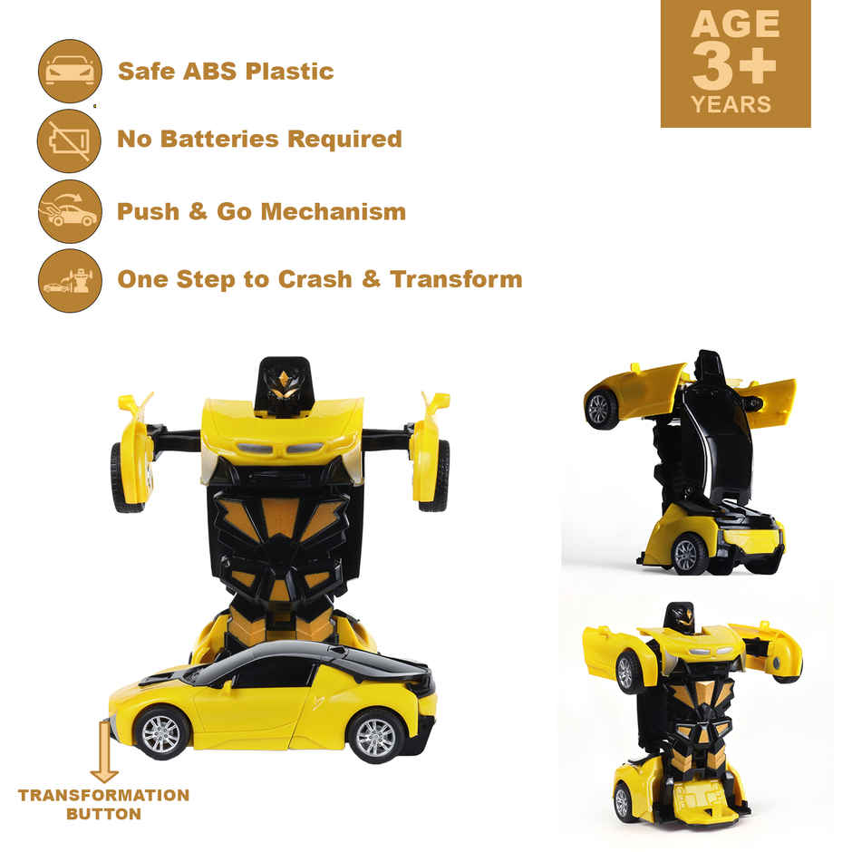 Race N Roll Deforming Friction Car Bm Yellow