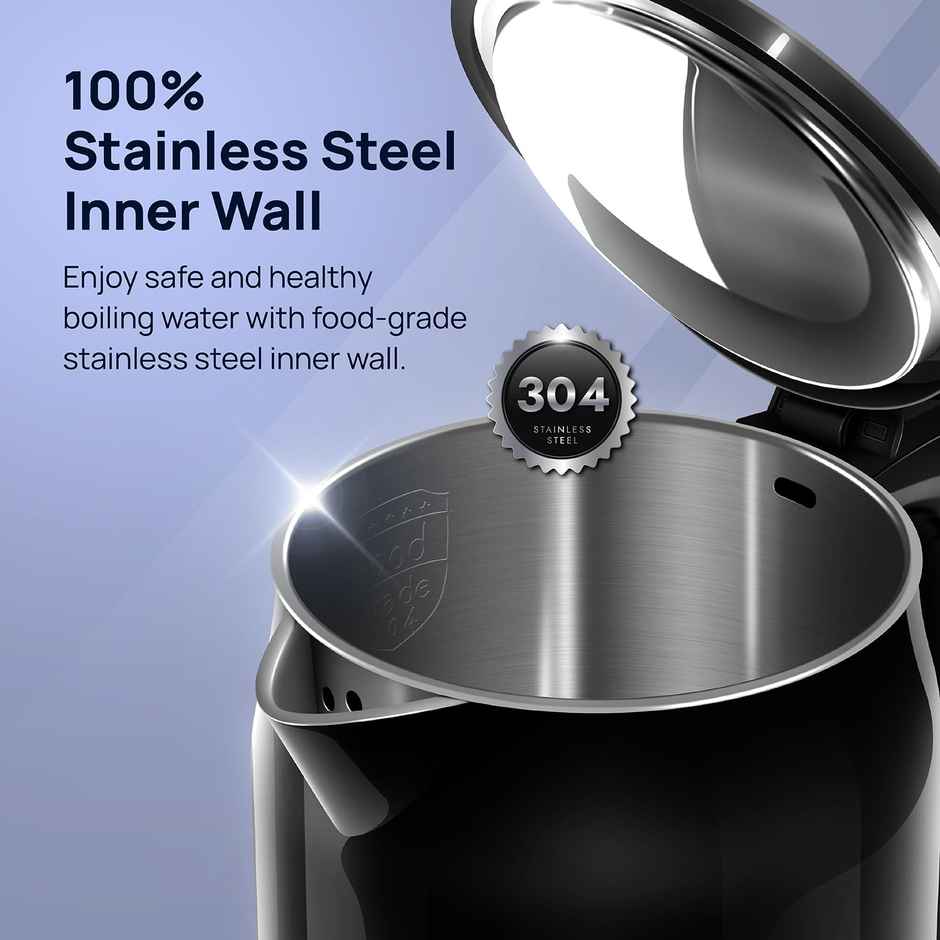 Wipro Elato BK 213 Cool Touch Electric Kettle | 1.8 L | 3x Protection - Overheat | Black