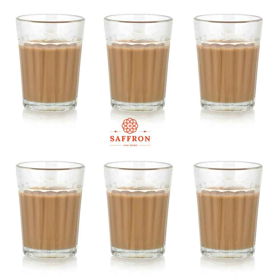 Saffron Cutting Chai Glasses Set