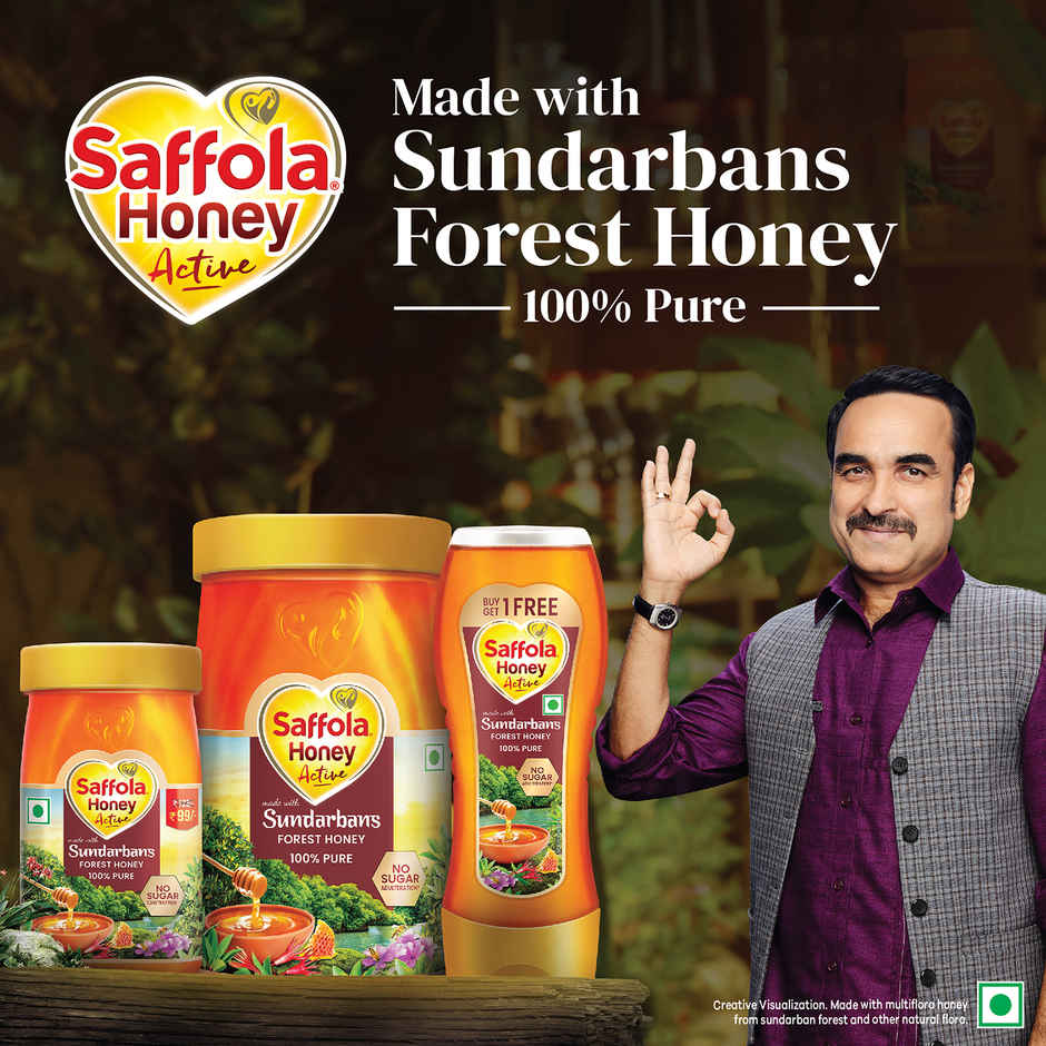 Saffola Honey Active | Made with Sundarban Forest Honey | 100% Pure Honey