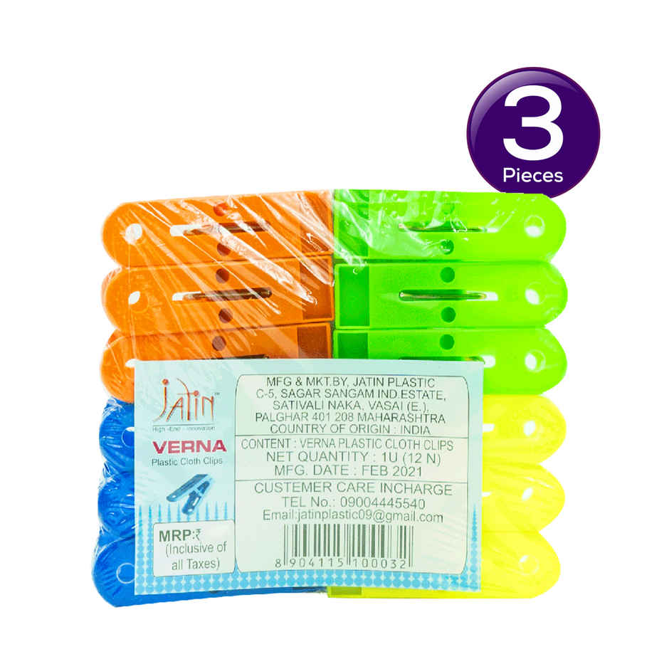 Jatin Verna Plastic Cloth Hanging Clips Set of 12 pcs Combo