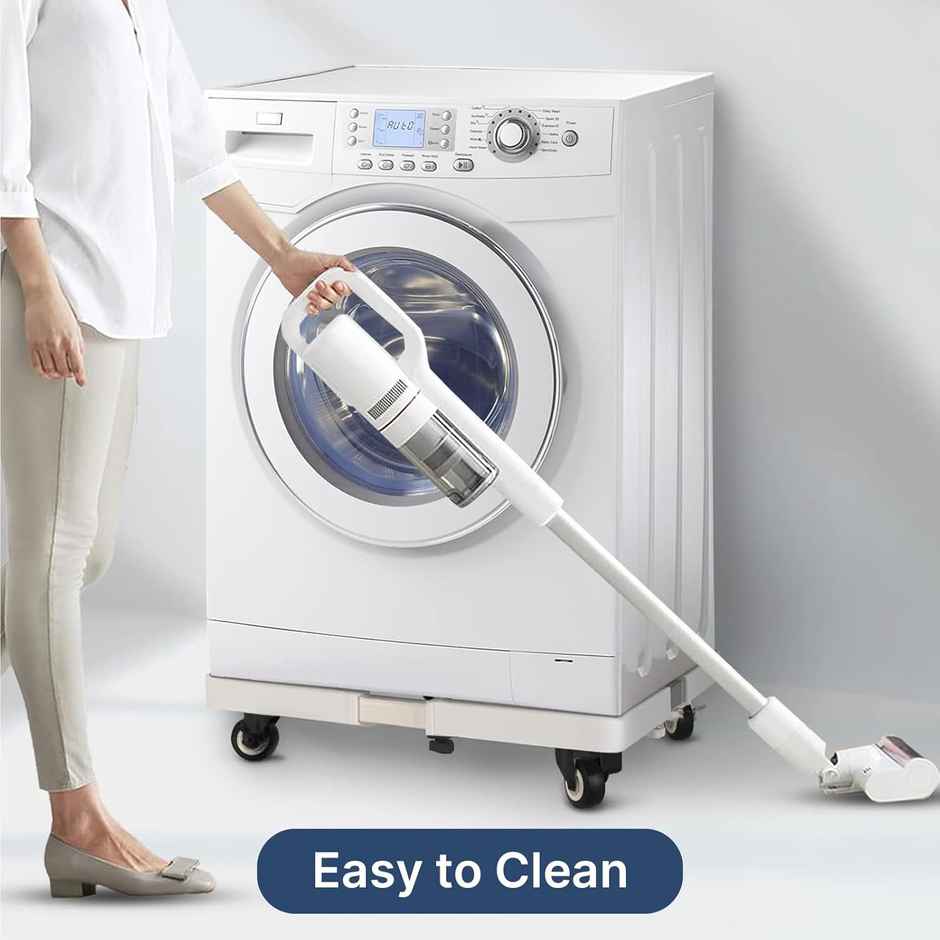 Smart Shelter Washing Machine Stand, Trolley With Wheels For Washing Machine & Fridge White, 160Kg