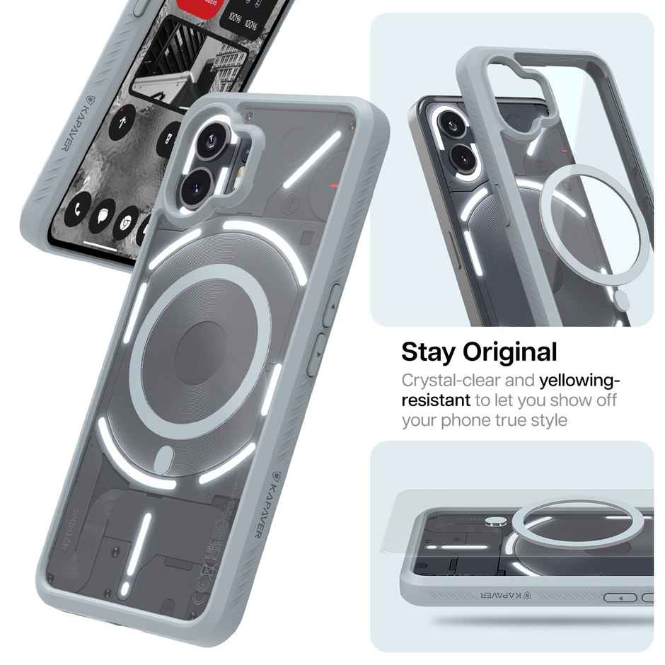 Kapaver Nothing Phone 2 Back Cover Case | Mag X - Gray