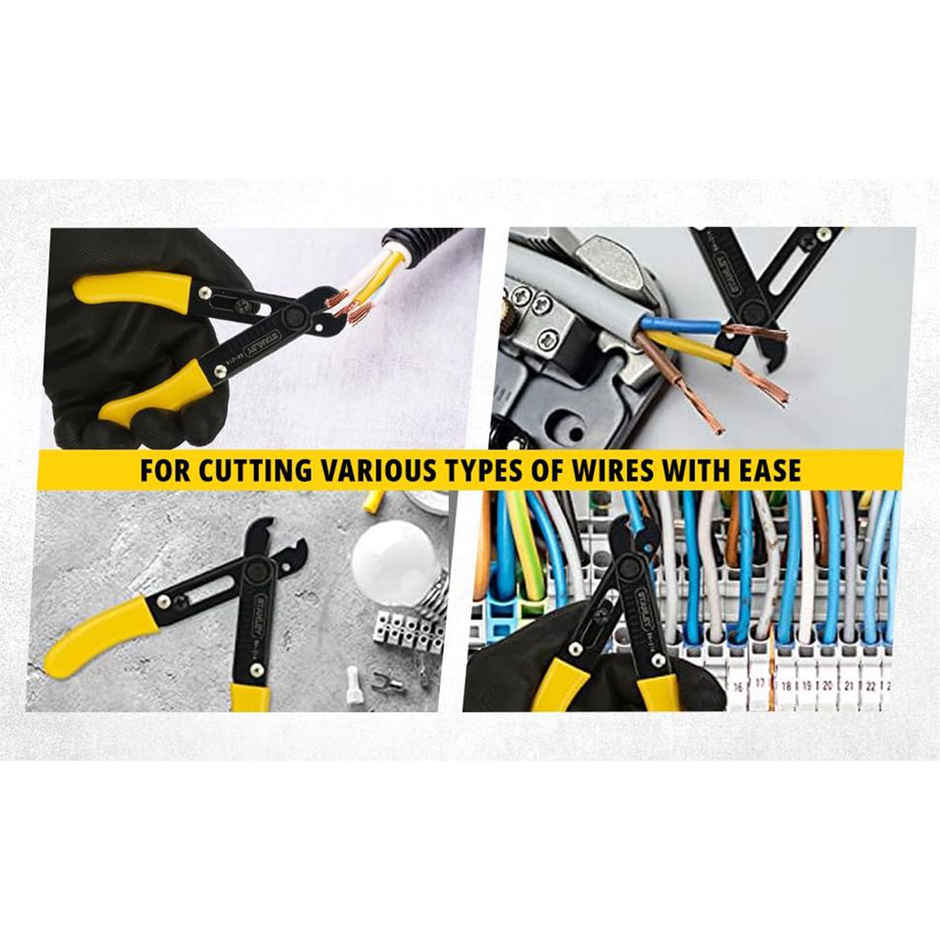 STANLEY 84-214-22 5.25''/130 mm Wire Stripper Ideal for Cutting, Stripping Wires & Appliance Cords