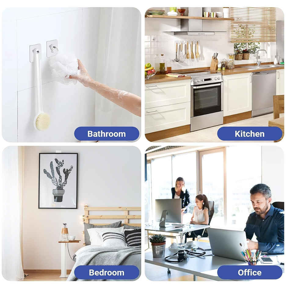 Perpetual Nail Wall Hooks | Heavy Duty | Transparent | Waterproof | Multipurpose | Set of 5