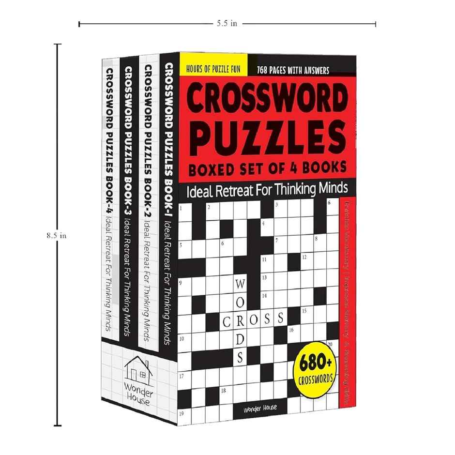 Crossword Puzzles Boxed Set [4 Books] - 680+ Engaging Crossword Puzzles