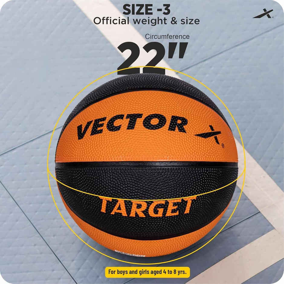Vector X Target 8 Panel Rubberized Moulded Basketball | Size - 3