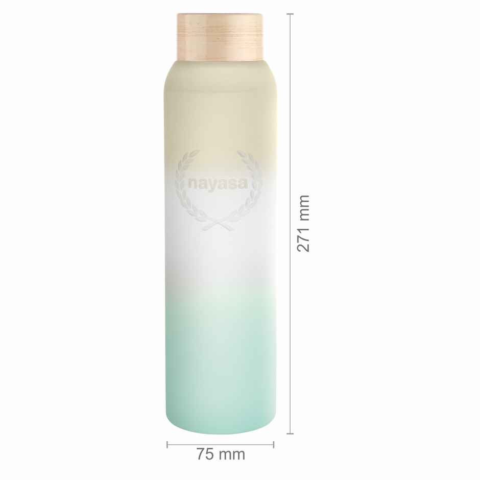 Nayasa Halo Bottle BPA-free & Eco | Friendly | Elegant Matte Finish Water Bottle | Green | 1 L